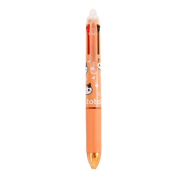 Penna 4 colori cancellabile (gatto arancione)